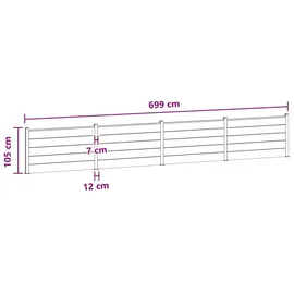 vidaXL Zaunlatte 4 pcs  Schwarz/Aluminium