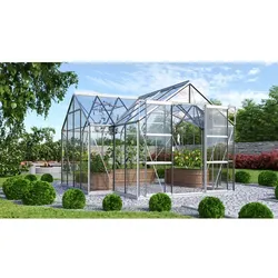 VITAVIA Gewächshaus »Sirona Plus«, BxHxL: 383 x 254 x 383 cm - silberfarben