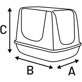 Karlie Katzentoilette Lexie 56x39x39,5cm Grau