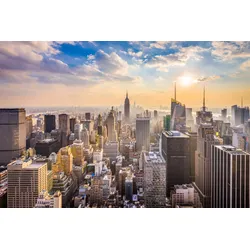 Fototapete PAPERMOON "Manhattan Skyline", bunt (mehrfarbig), B:2,5m L:1,86m, Vlies, Tapeten