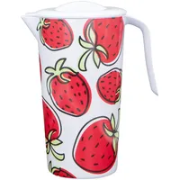 Gedalabels Krug mit Deckel Erdbeeren 1,5l | Karaffe | Outdoor | Outdoorgeschirr | Saftkrug | Camping | Garten | Sommer | GEDA Labels | Campinggeschirr