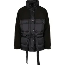 URBAN CLASSICS Ladies Sherpa Mix Puffer Jacket Black XXL