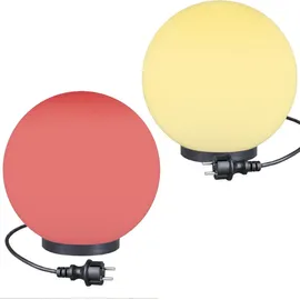H4L RGB Kugelleuchten Kugellampen 2er Set Ø 30/30cm Außemleuchte Garten Lampe LED - Weiß