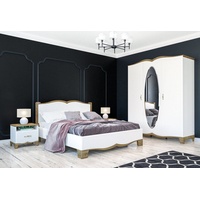 Feldmann-Wohnen Komplettschlafzimmer Tiffany, (1 Doppelbett 160 x 200 cm - 1 Kleiderschrank - 2 Nachttische, 4-St., Schlafzimmer-Set Liegefläche 160 x 200 cm und Soft-Close Funktion), 4-teilig Bett 160x200cm weiß Eiche Provence weiß
