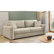 Jockenhöfer Schlafsofa JOCKENHÖFER GRUPPE "Micha, B: 237 cm, Liegefl. 155x197 cm", grau (grau, beige 426, 17), B:237cm T:104cm, Korpus: 100% Polyester;Kissen: 100% Polyester, Sofas, Schlafsofa, mit Bettfunktion, Bettkasten & Zierkissen