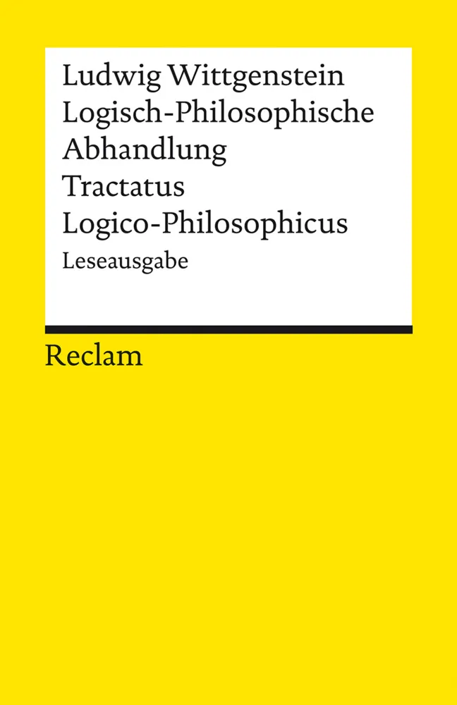 Logisch-Philosophische Abhandlung. Tractatus Logico-Philosophicus - Ludwig Wittgenstein  Taschenbuch
