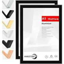 luxuskollektion Bilderrahmen A5 14,8x21 cm Schwarz 2er Set