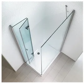 Glaszentrum Hagen Nora Eckdusche mit Drehtür 80 x 195 cm transparent inkl. Duschtasse