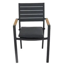 Dehner Montpellier Stapelsessel 55,5 x 55,5 x 88 cm dunkelgrau/braun