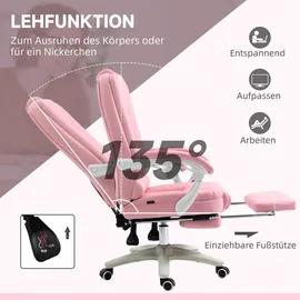 Vinsetto Chefsessel Kunstleder Rosa