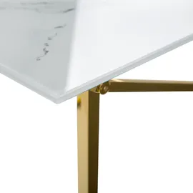 Beliani Couchtisch Emporia Weiß Gold 100 x 50 x 40 cm