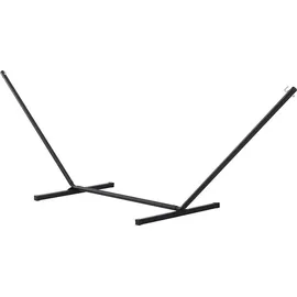 Outsunny Hängemattengestell für Hängematten Hängemattenständer mit Haken Garten Strand Metall 360 x 92 x 115 cm bis 120 kg - Schwarz