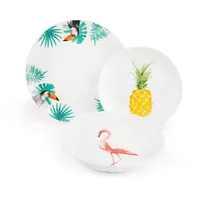 Excelsa Tropical Tafelservice 18-tlg. weiß mit Dekor