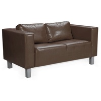 Fun Möbel Sofa Designersofa MAILAND 2-Sitzer in Kunstleder Braun