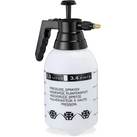 Relaxdays Pumpsprühflasche 1,5 l Drucksprüher schwarz