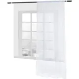 Woltu - Gardinen transparent mit Kräuselband Stores Voile (1 Stück) weiß 140x145 cm