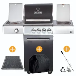 CHEF Paket S3 Backburner Seitenkocher Steakzone AIR System GRATIS: Cover, Grillp...