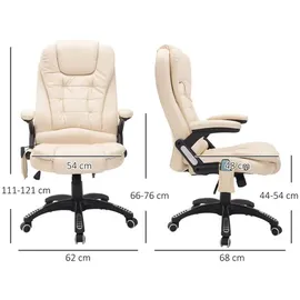 Homcom Chefsessel Kunstleder creme