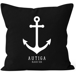 Autiga Dekokissen Kissenbezug Anker Nautical Sailor Segeln Autiga® schwarz