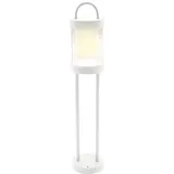 Nowa LED Außenleuchte Stehlampe Aluminium Wegeleuchte weiß Gartenlampe, 8 Watt 855 Lumen warmweiß, DxH 12,5x65 cm