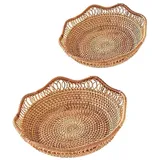 Obstschale Aus Weide, Geflochtener Weidenkorb, Obstteller, Tabletts, Organizer, Servierkorb, Brotkorb Aus Rattan Für Ess- Und Couchtisch-small And Large