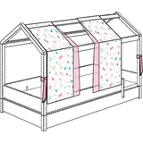Paidi Vorhang-Set Paidi, Schmetterlings-Traum Stoff Rosa