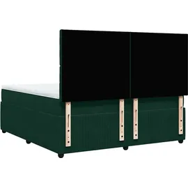 vidaXL Boxspringbett 180 x 200 cm Dunkelgrün