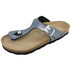ROHDE Damen Zehentrenner Pantolette Metallic-Optik Alba 5600, Größe:38 EU,