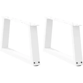 vidaXL Couchtischbeine V-Form 2 Stück Weiß 50x(30-31,3) cm Stahl