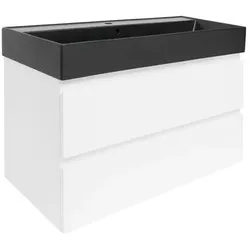 Badezimmerschrank mit Waschbecken SAT B-Way 99x50x45 cm weiß glänzend BWAY2100WU2BB