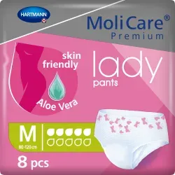 MoliCare® Premium lady pants Inkontinenzslips, 5 Tropfen 9158671 , 1 Beutel = 8 Stück, Größe M, Bauchumfang 80-120 cm