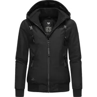 Ragwear Damen warme wasserdichte Winterjacke Outdoorjacke mit Kapuze Nuggie Melange Black Gr. XS - XS