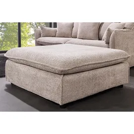 Riess-Ambiente Großer Hocker Heaven 100cm champagner beige Bouclé Polsterhocker Federkern