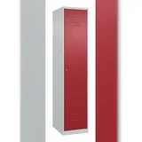 C+P Spind Classic PLUS, 1 Abteil, HxBxT 185x40x50cm, Zylinderschloss, Hellgrau/Rubinrot von PROREGAL