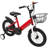 LUNICASHA 14 Zoll Kinderfahrrad Kinder Fahrrad Mädchen Jungen Kinderfahrräder mit Stützräder Unisex Kinderfahrrad ab 4 Jahren Fahrrad Kinder Fahrräder Höhenverstellbar Rot