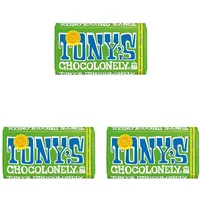 Tony's Chocolonely - Zartbitterschokolade mit Mandeln und Meersalz 90g (Packung mit 3)