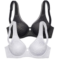 PETITE FLEUR Minimizer-BH Damen weiß+schwarz Gr.90D