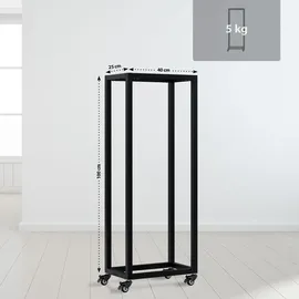 CLP Kaminholzregal Hilta Metall 40 x 25 x 100 cm schwarz