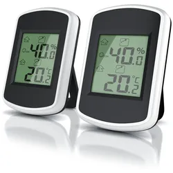 BEARWARE 2x Hygrometer, Hygrometer Thermometer, Temperatur & Luftfeuchtigkeit Messgerät