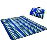 Picknickdecke - 135 x 170cm - Tragetasche - Blau gestreift.