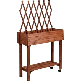 Dobar Hochbeet mit Rankhilfe 79 x 28,5 x 130 cm braun
