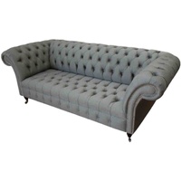 JVmoebel Chesterfield-Sofa, Couch Chesterfield Sofa Wohnzimmer Dreisitzer Sofas Klassisch grau