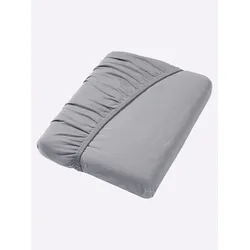 Betttuch BIBERNA Gr. 1, grau, B:100cm L:200cm, Linon, 100% Baumwolle, Laken