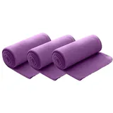 Wometo 3er Set Polar Fleecedecke oekoTex 130x160 cm, ca. 400g mit Anti-Pilling und Kettelrand lila