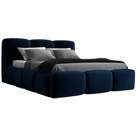 a&j möbelland gmbh Polsterbett STAR -OM 90 x 200 mit Bettkasten. Farbe: Blau - Blau