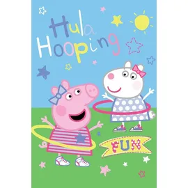 Peppa Pig Kuscheldecke 100 x 150 cm Blau/Mehrfarbig
