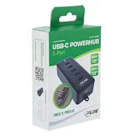 InLine 5-Port USB-C PowerHub, Ladegerät-Erweiterung 100W,