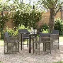 vidaXL Gartenmöbel-Set 5-tlg. Grau