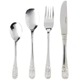 Esmeyer 4 tlg. Kinderbesteck Modell Bambino aus Edelstahl 18/0, poliert. Im weißen Karton., Silber, 20 x 17.5 x 2.5 cm