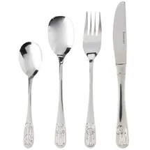 Esmeyer 4 tlg. Kinderbesteck Modell Bambino aus Edelstahl 18/0, poliert. Im weißen Karton., Silber, 20 x 17.5 x 2.5 cm